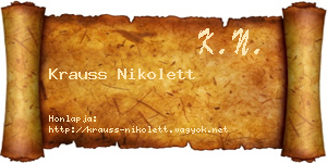 Krauss Nikolett névjegykártya